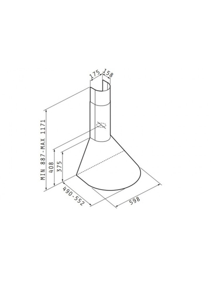 Απορροφητήρας Pyramis Καμινάδα Στρόγγυλη 60cm 065017801