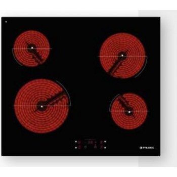 Pyramis PHC62410FMB Κεραμική Εστία Αυτόνομη με Λειτουργία Κλειδώματος Π60cm