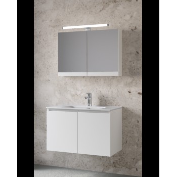 ΣΕΤ ΕΠΙΠΛΟ ΜΠΑΝΙΟΥ  Madrid 80A Royal White Βάση,Νιπτήρας,Καθρέφτης-Κρυφοντούλαπο 5MD80AWH