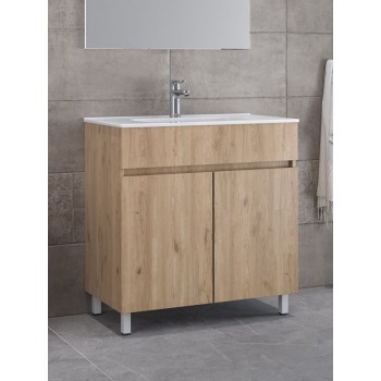 ΒΑΣΗ ΕΠΙΠΛΟΥ ΜΠΑΝΙΟΥ Με Νιπτήρα Furnibath Toledo 80 Walnut